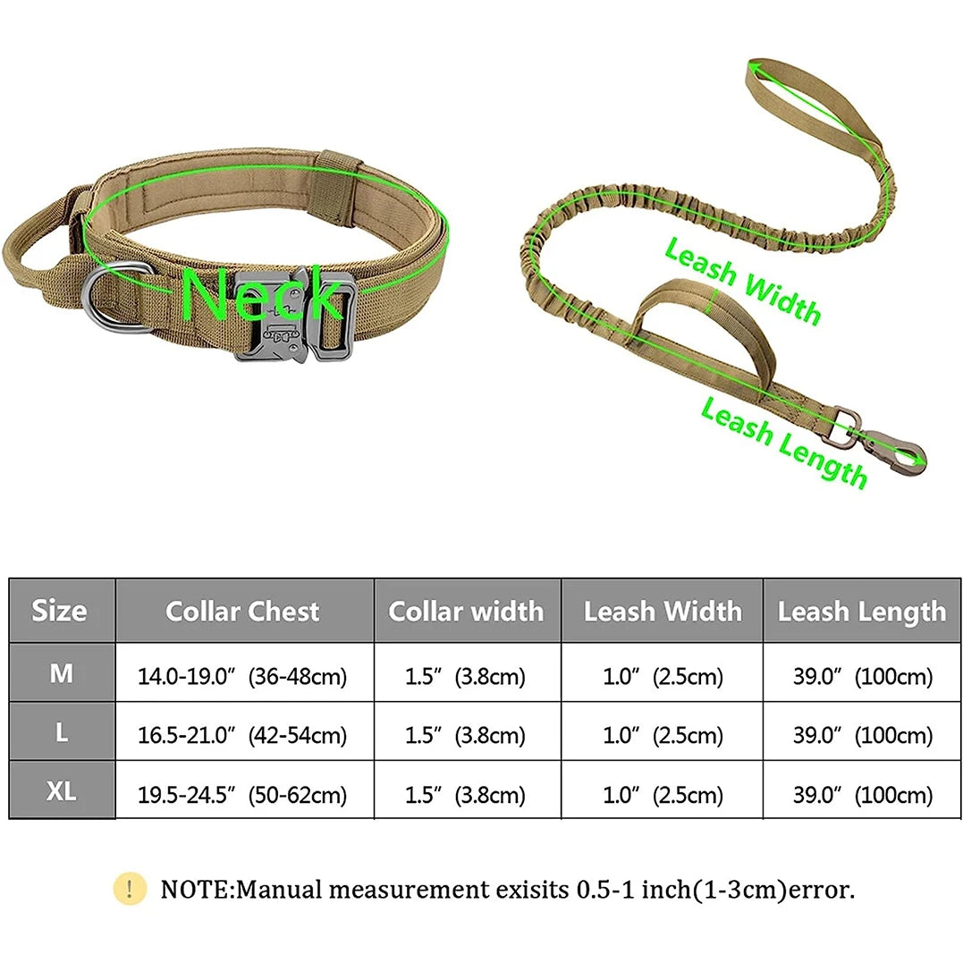 Tactical Dog Collars and Dog Leash Set for Larger Dogs