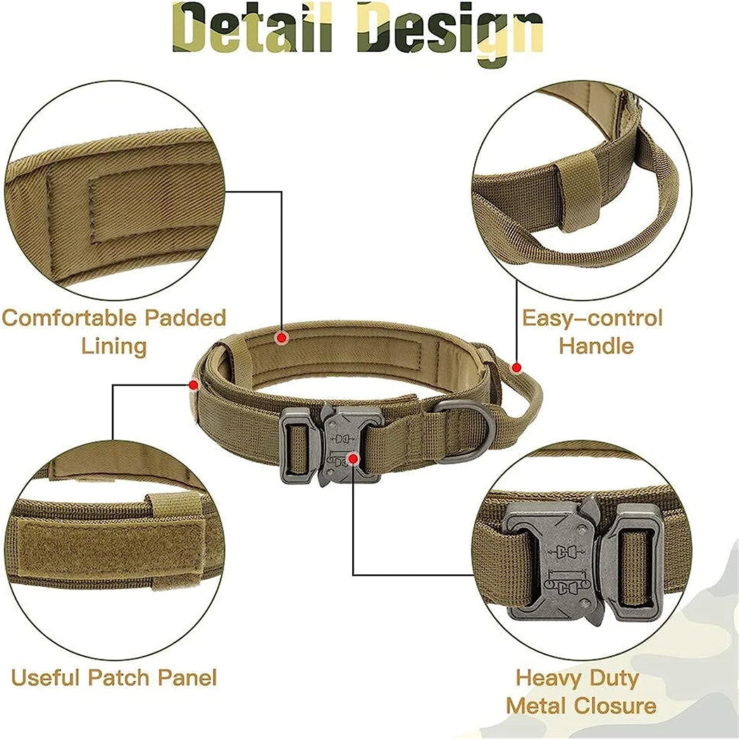 Tactical Dog Collars and Dog Leash Set for Larger Dogs