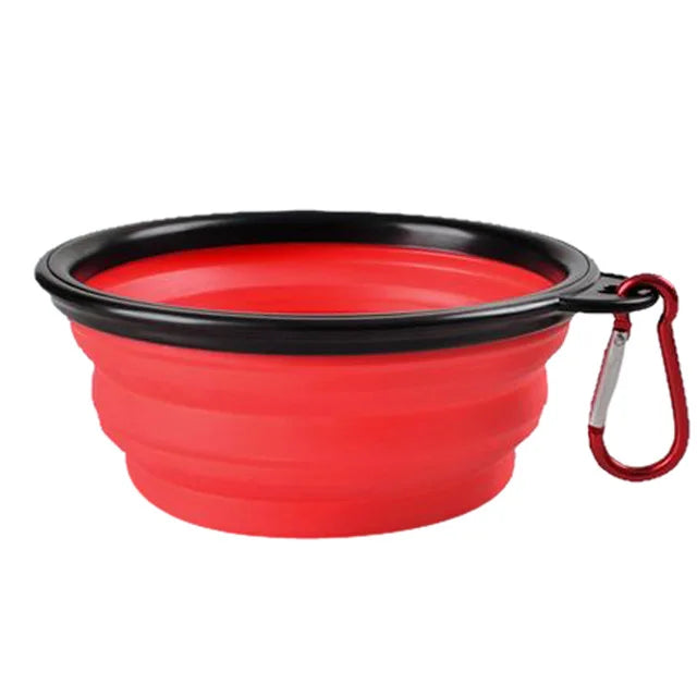 Collapsible Silicone Food and Water Bowl with Carabiner