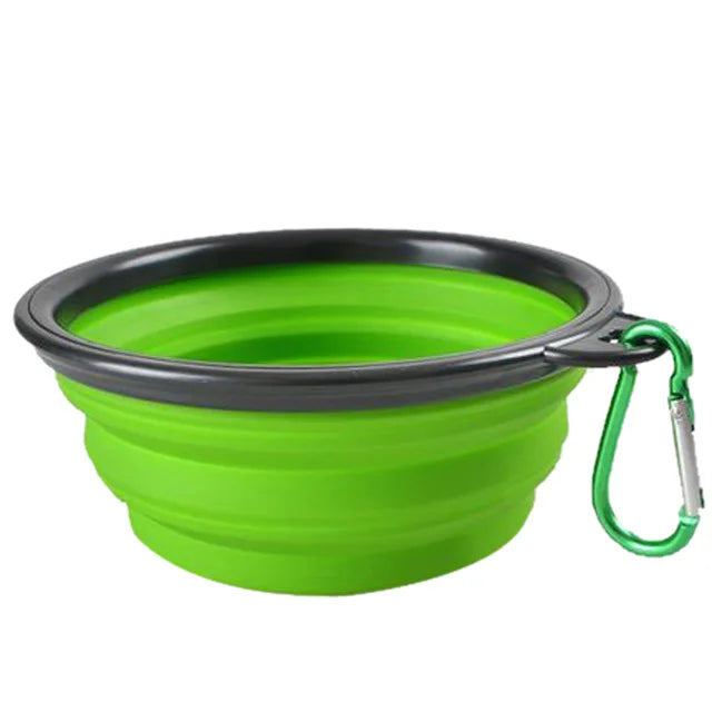 Collapsible Silicone Food and Water Bowl with Carabiner