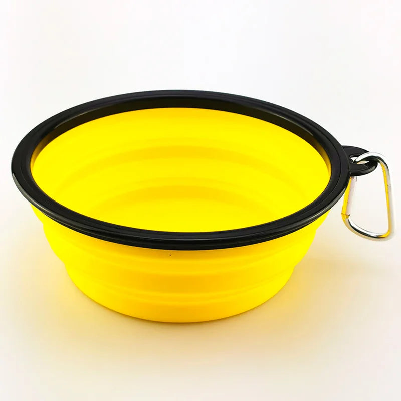 Collapsible Silicone Food and Water Bowl with Carabiner