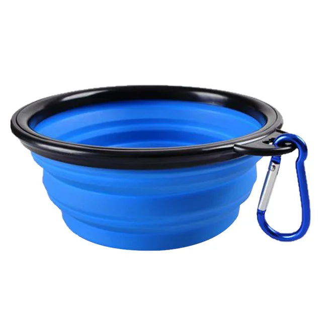 Collapsible Silicone Food and Water Bowl with Carabiner