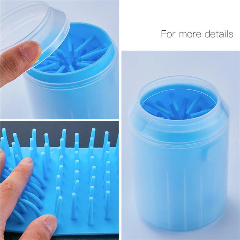 Dog Paw Clean up Cup with Soft Silicone Combs