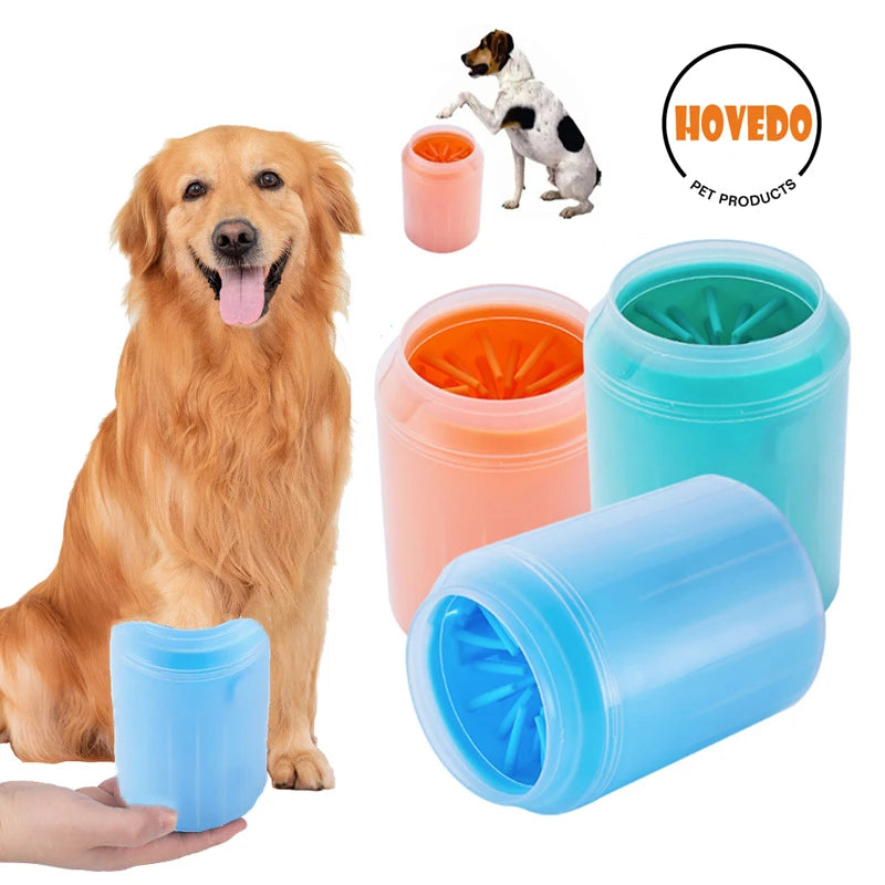 Dog Paw Clean up Cup with Soft Silicone Combs