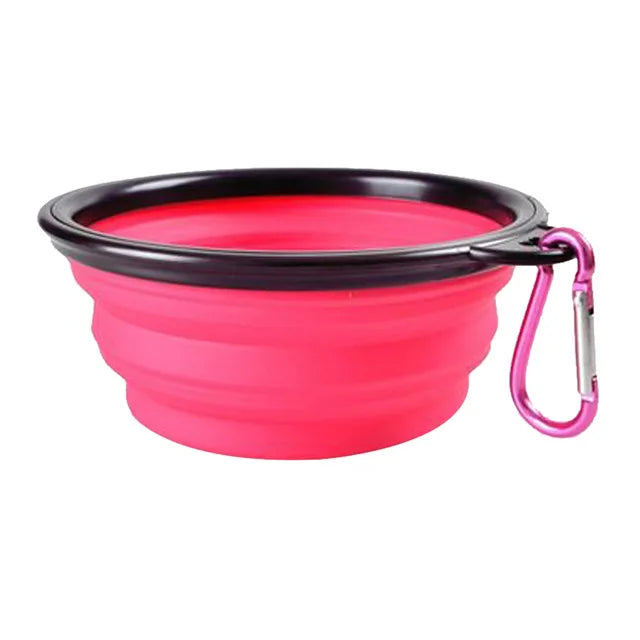 Collapsible Silicone Food and Water Bowl with Carabiner