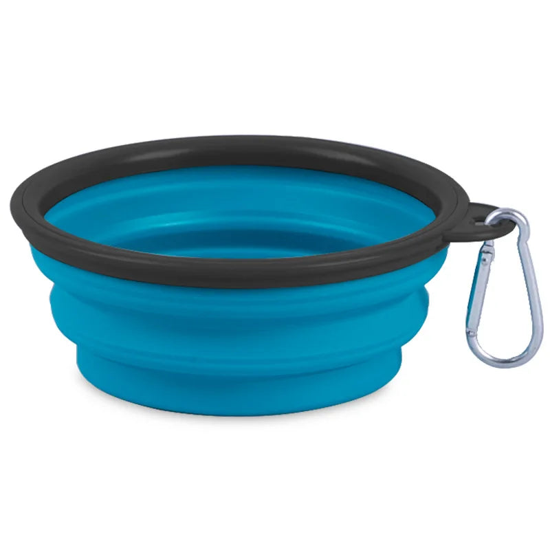 Collapsible Silicone Food and Water Bowl with Carabiner