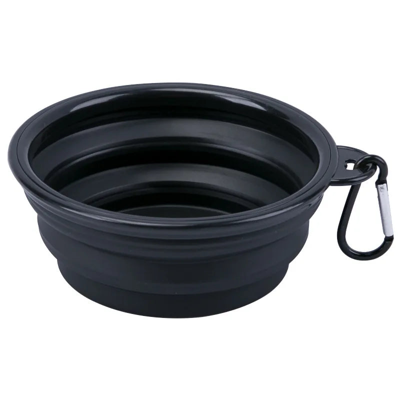 Collapsible Silicone Food and Water Bowl with Carabiner