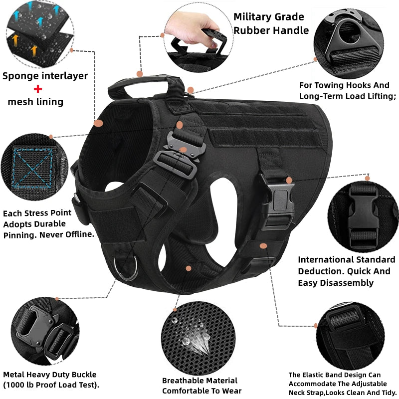 Tactical Harness Kits with Leash and Pack Bags