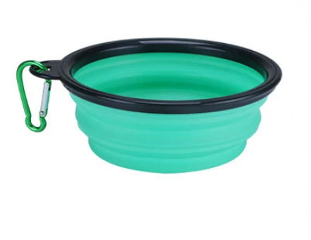 Collapsible Silicone Food and Water Bowl with Carabiner