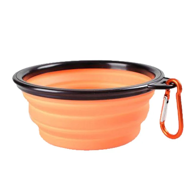 Collapsible Silicone Food and Water Bowl with Carabiner