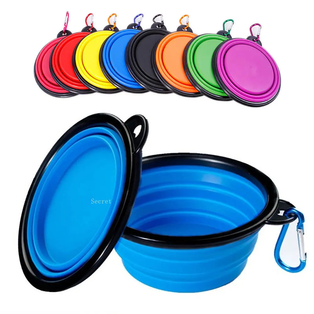 Collapsible Silicone Food and Water Bowl with Carabiner